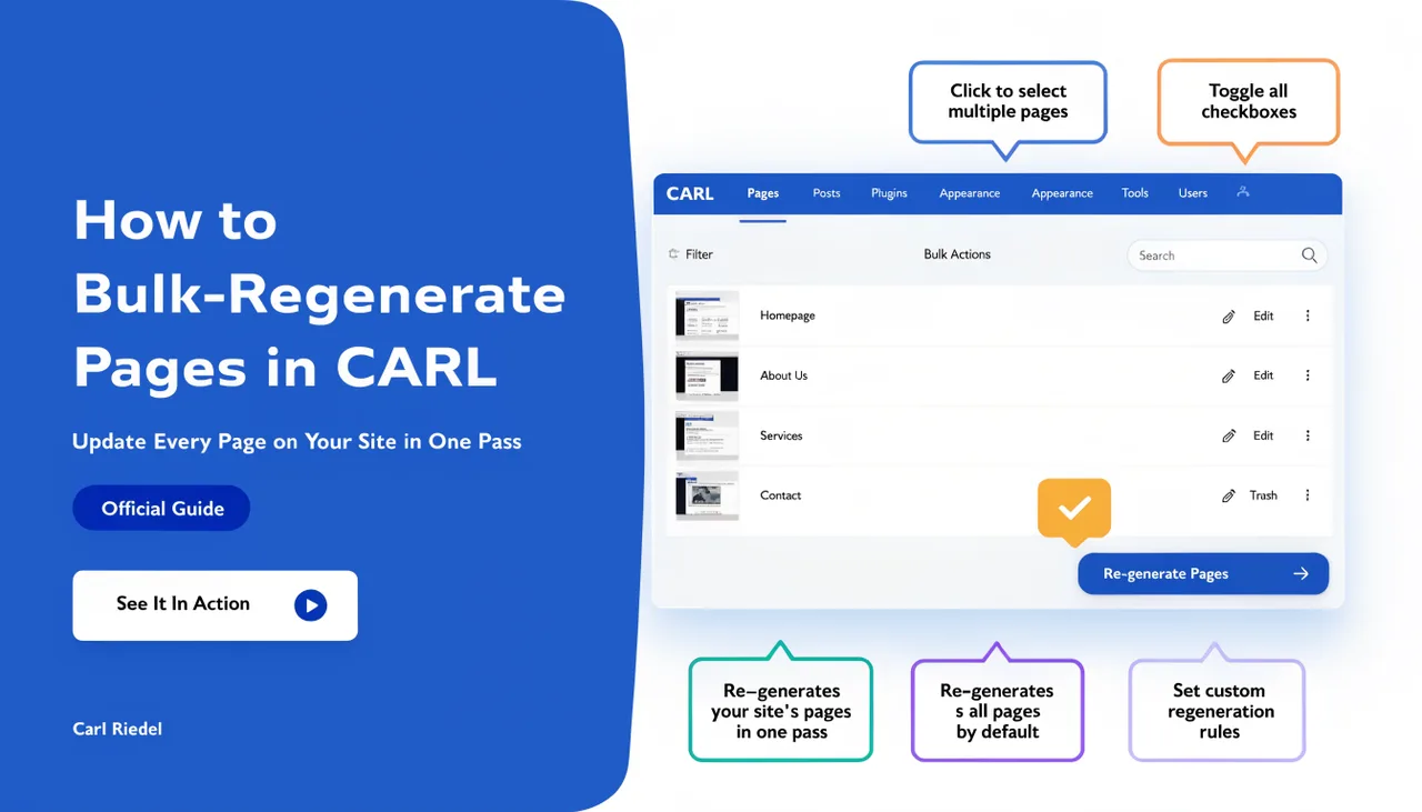 How to Bulk-Regenerate Pages in CARL
