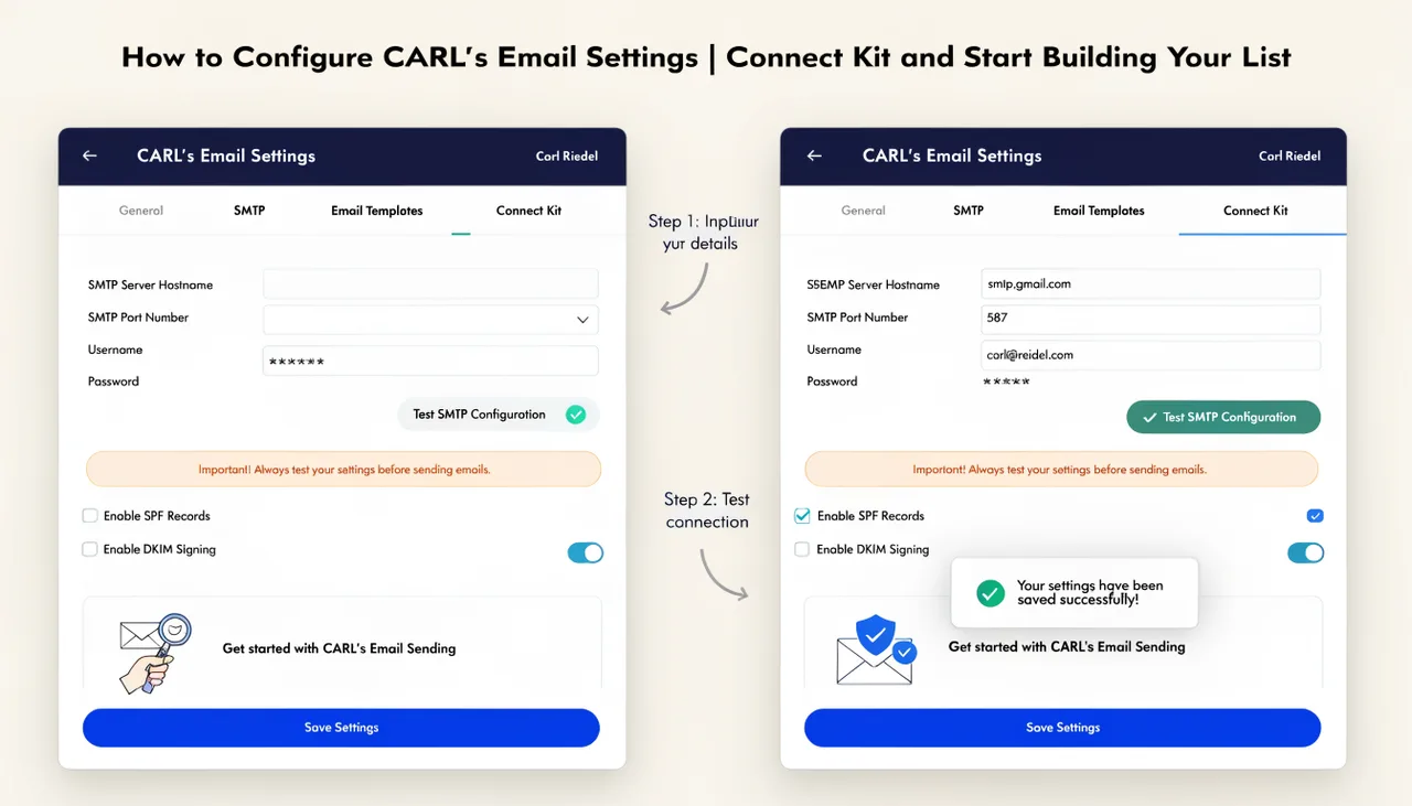 How to Configure CARL's Email Settings