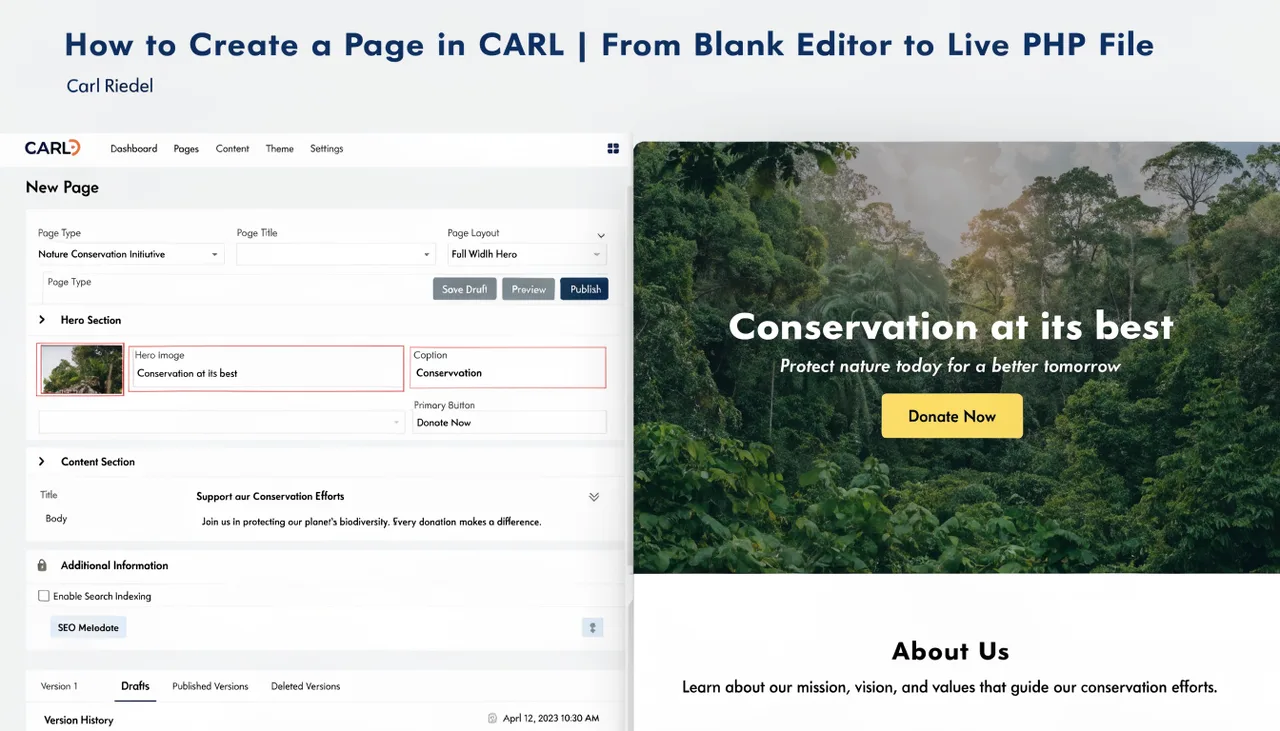 How to Create a Page in CARL