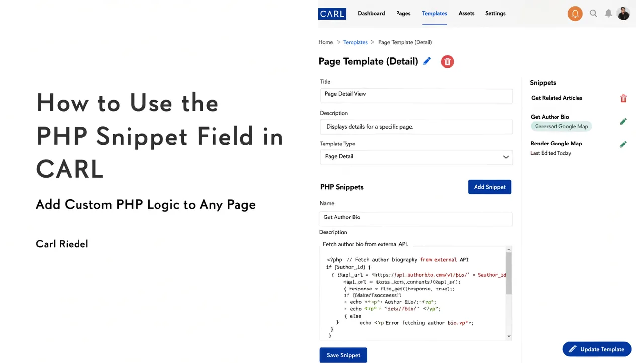 How to Use the PHP Snippet Field in CARL